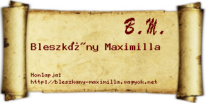 Bleszkány Maximilla névjegykártya